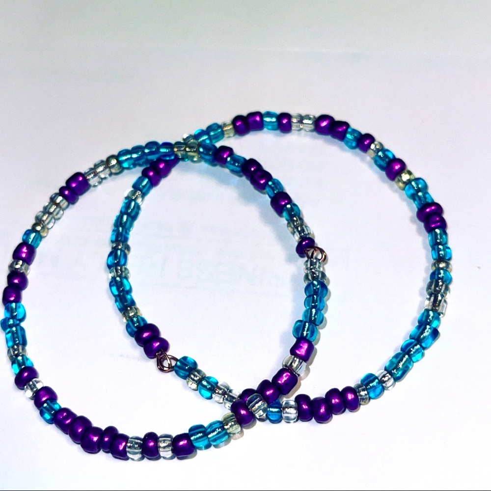 Beaded hoop earrings nickel free handmade